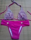 Biquíni com top de onça e brilho dupla face ref141013